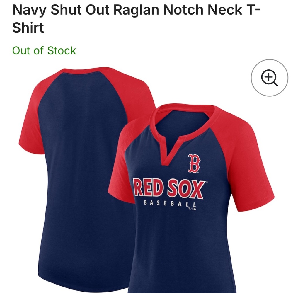 Fanatics Red and Navy Women's Short Sleeve Tee